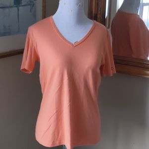 Orange v neck top/ NWT